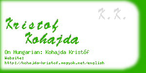 kristof kohajda business card